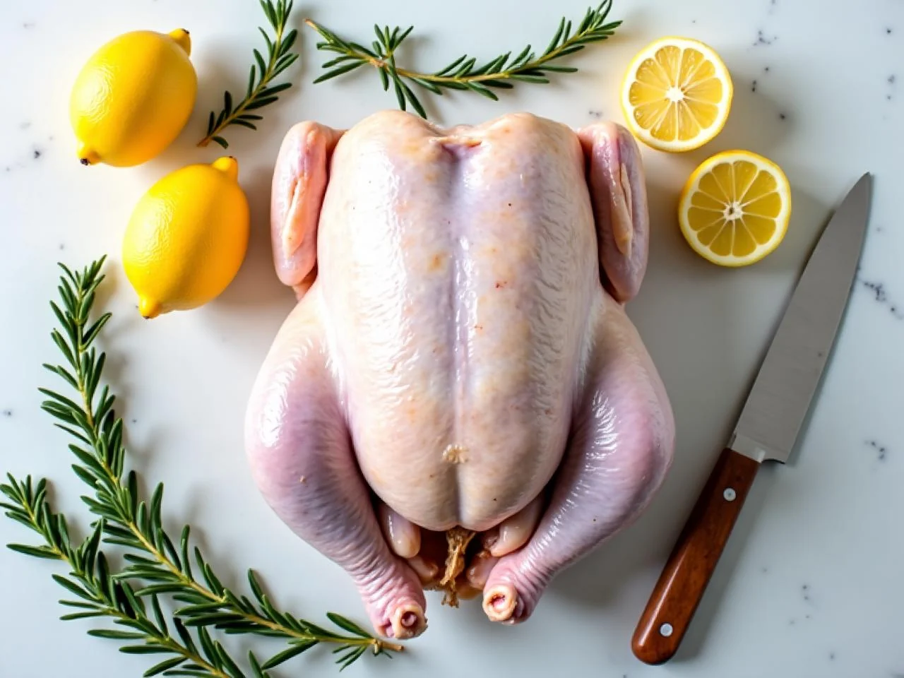 Ingredients for Lemon Rosemary Roast Whole Chicken
