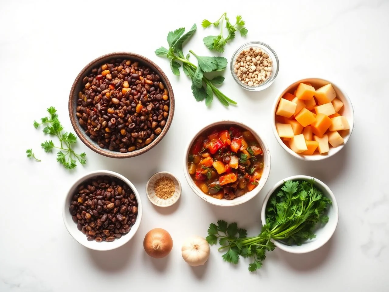 Ingredients for Lentil And Vegetable Stew