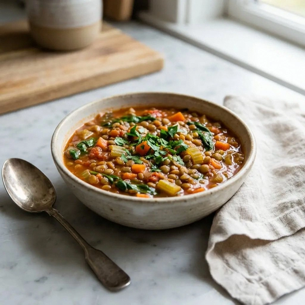Lentil Vegetable Soup with Tom