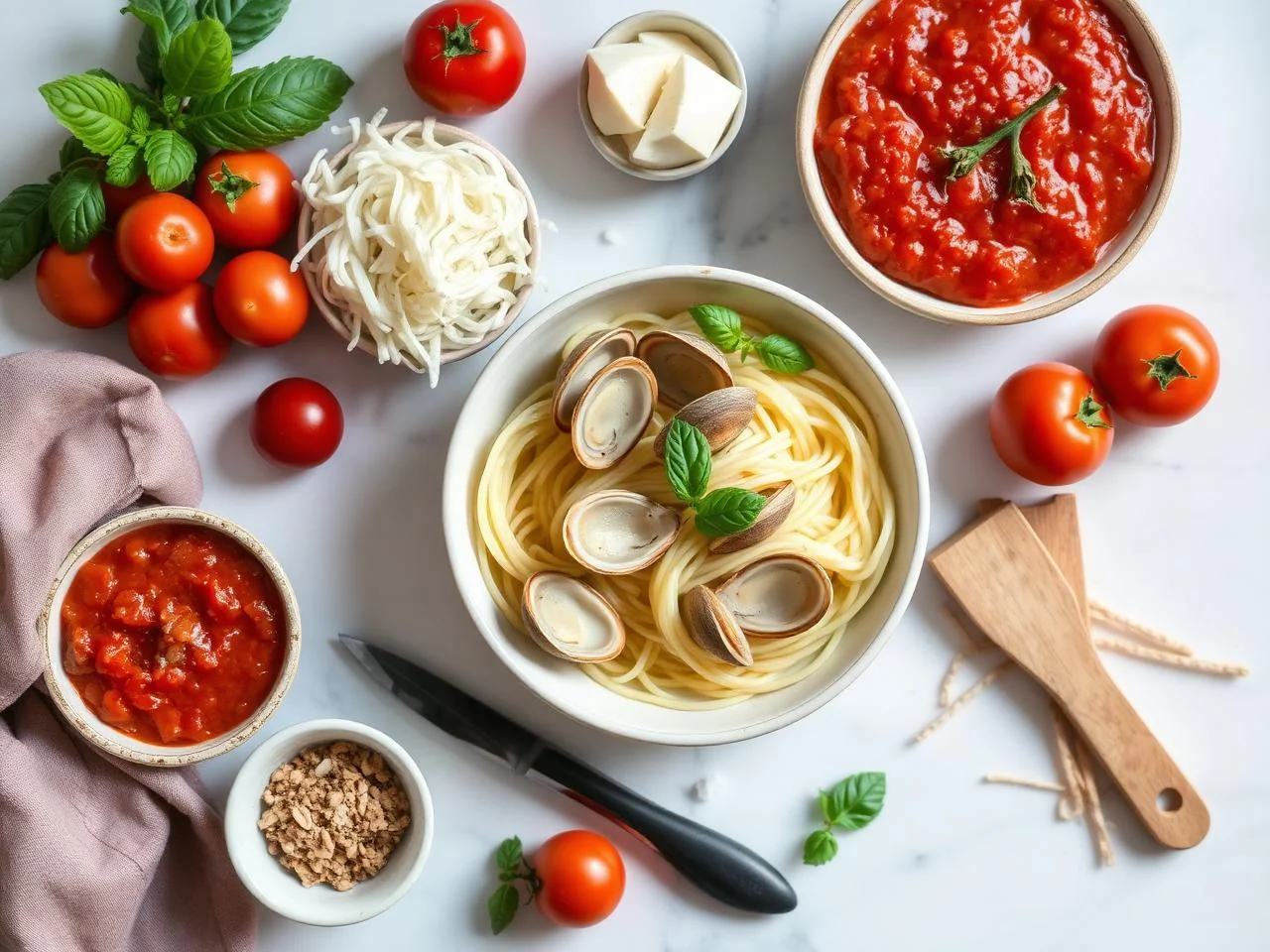 Ingredients for Linguine With Clams And Tomato