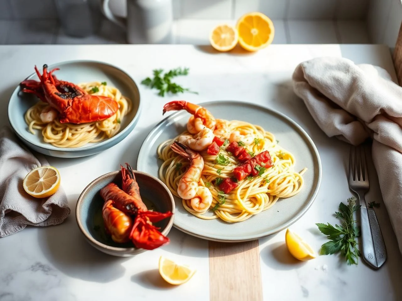 Lobster And Shrimp Pasta
