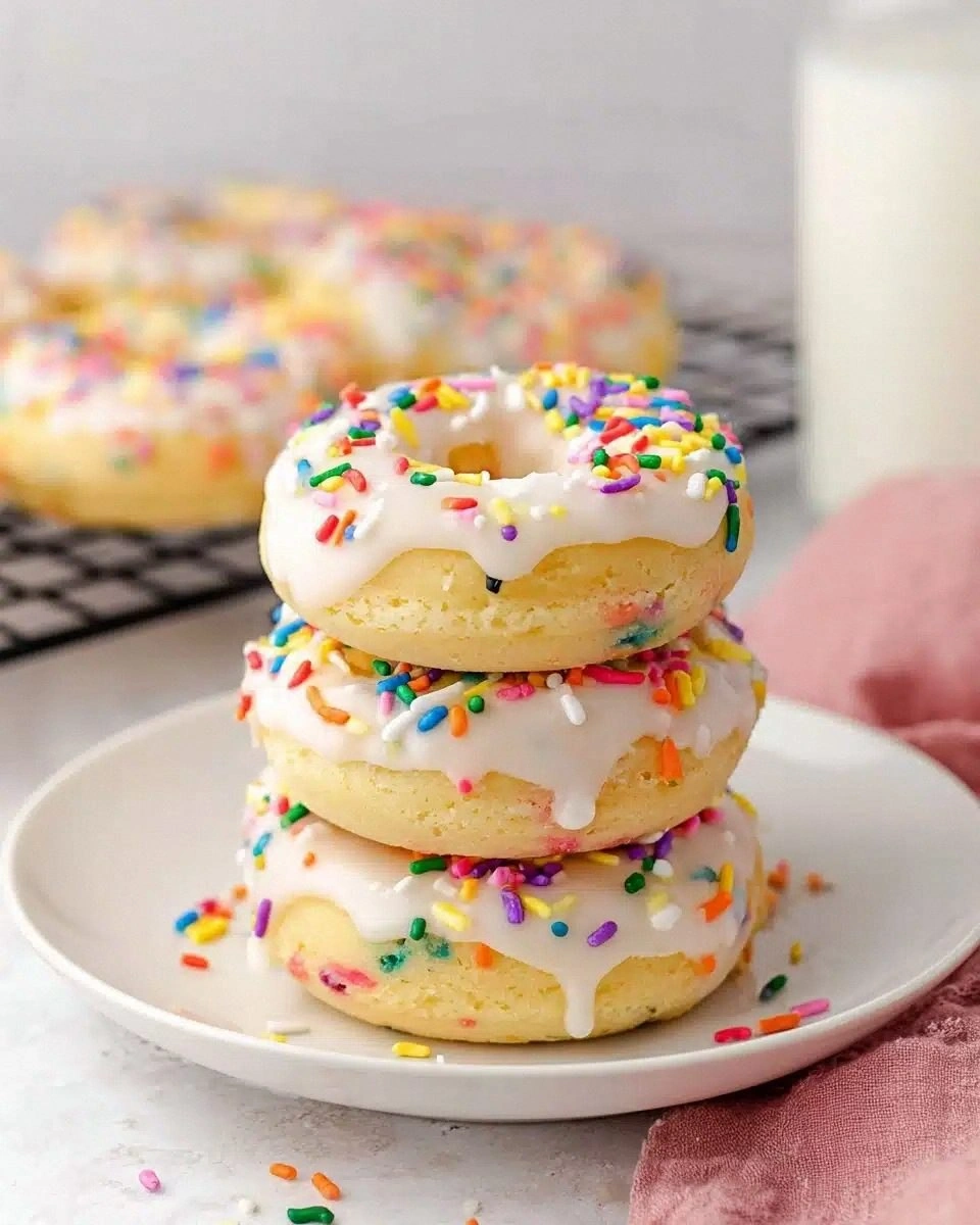 Low Fat Funfetti Cake Mix Donu