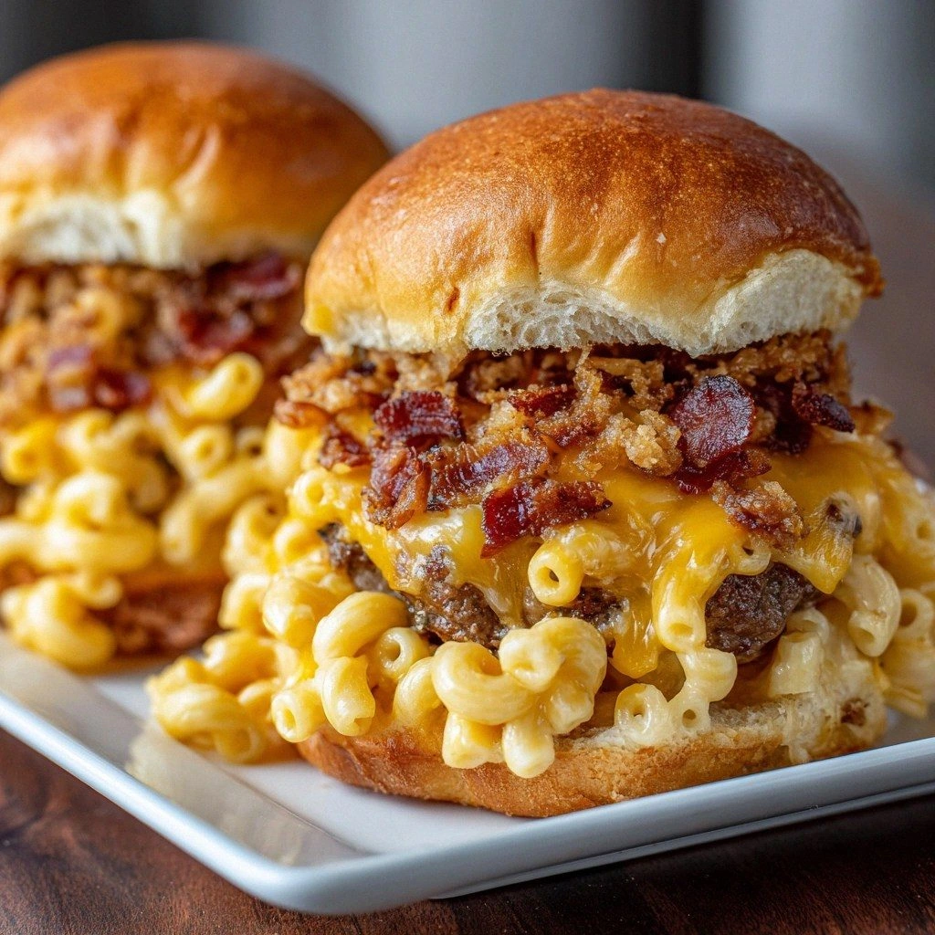Mac Cheese Bacon Burger Rolls