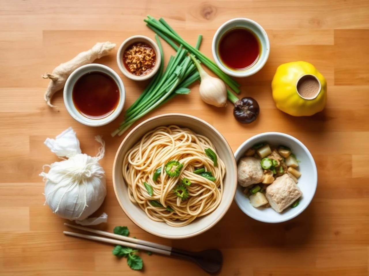 Ingredients for Malaysian Char Kway Teow