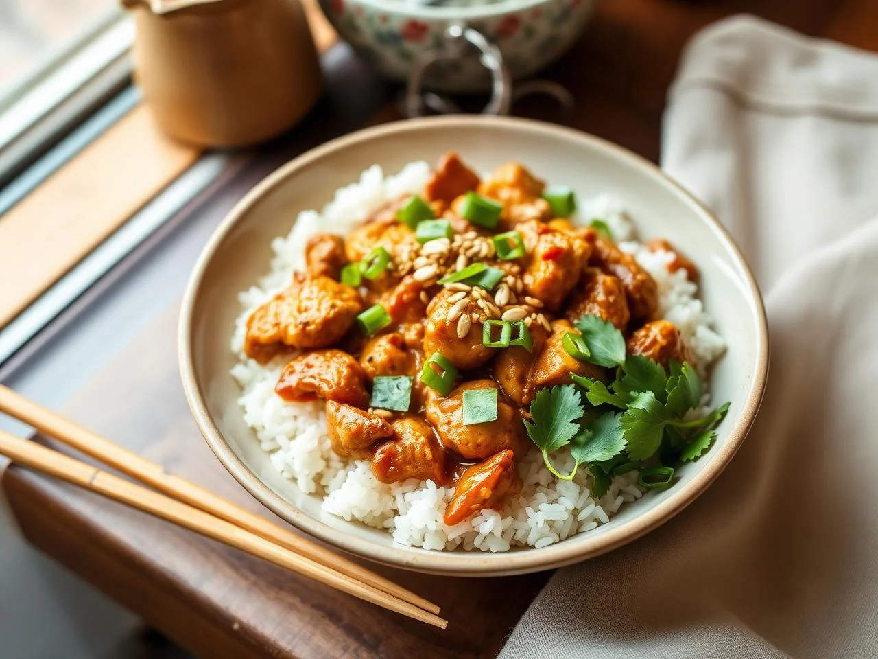Malaysian Chicken Rendang Rice Bowl
