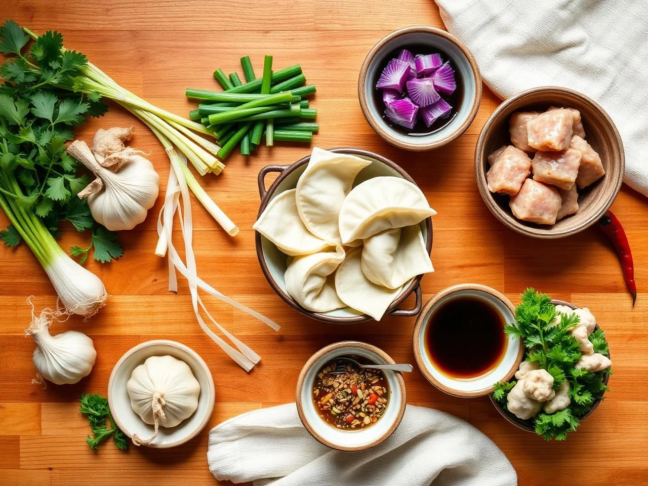 Ingredients for Mandu Korean Dumplings