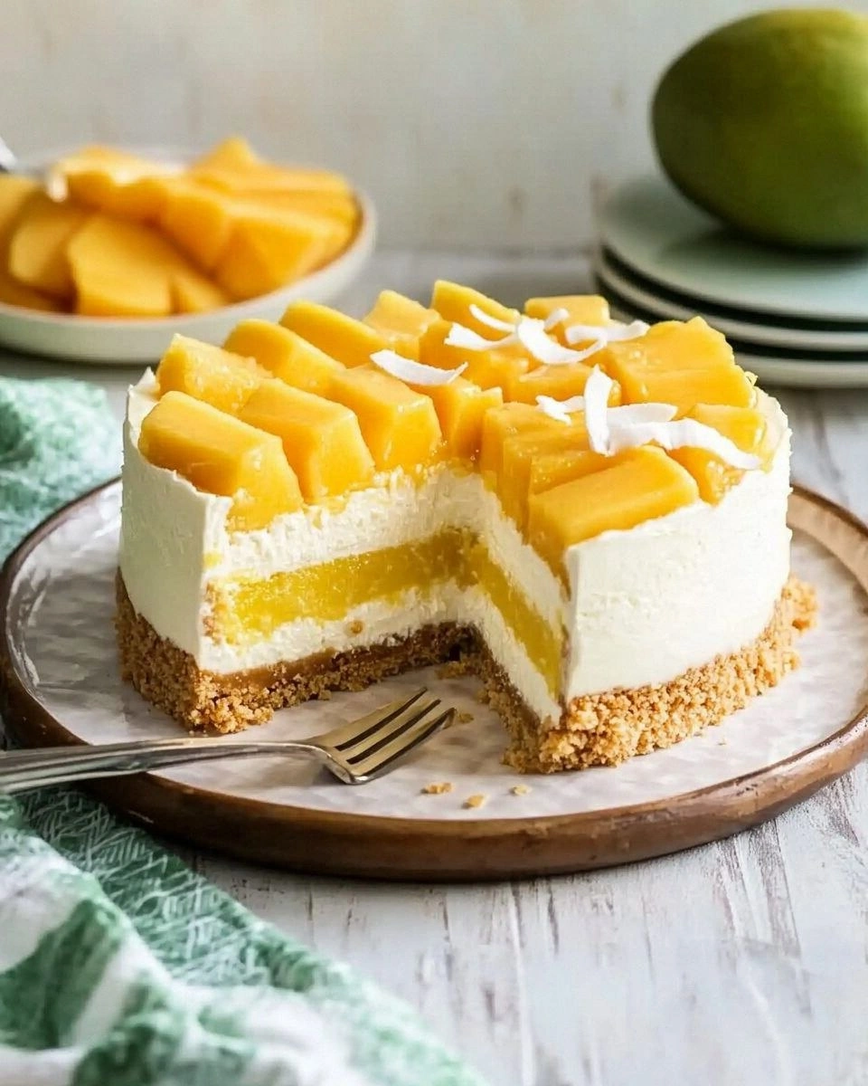 Mango Coconut Cheesecake
