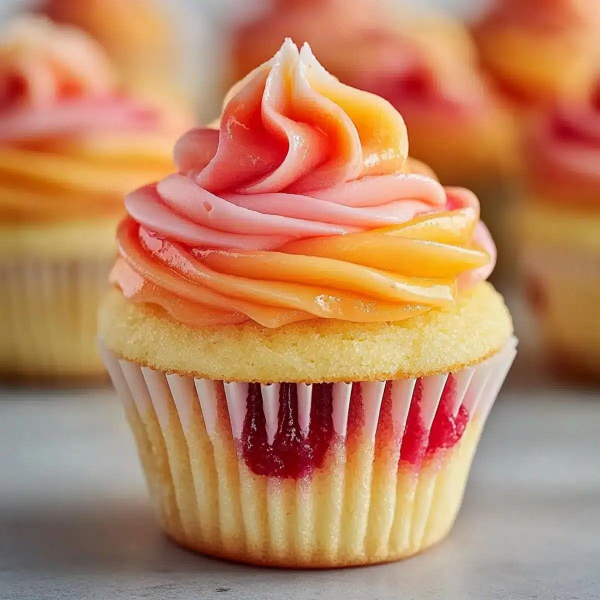 Mango Strawberry Sunset Cupcak