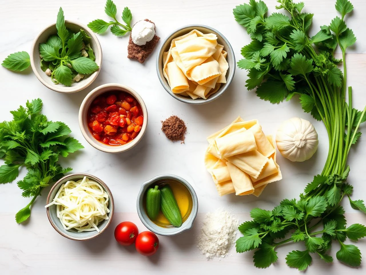 Ingredients for Manicotti