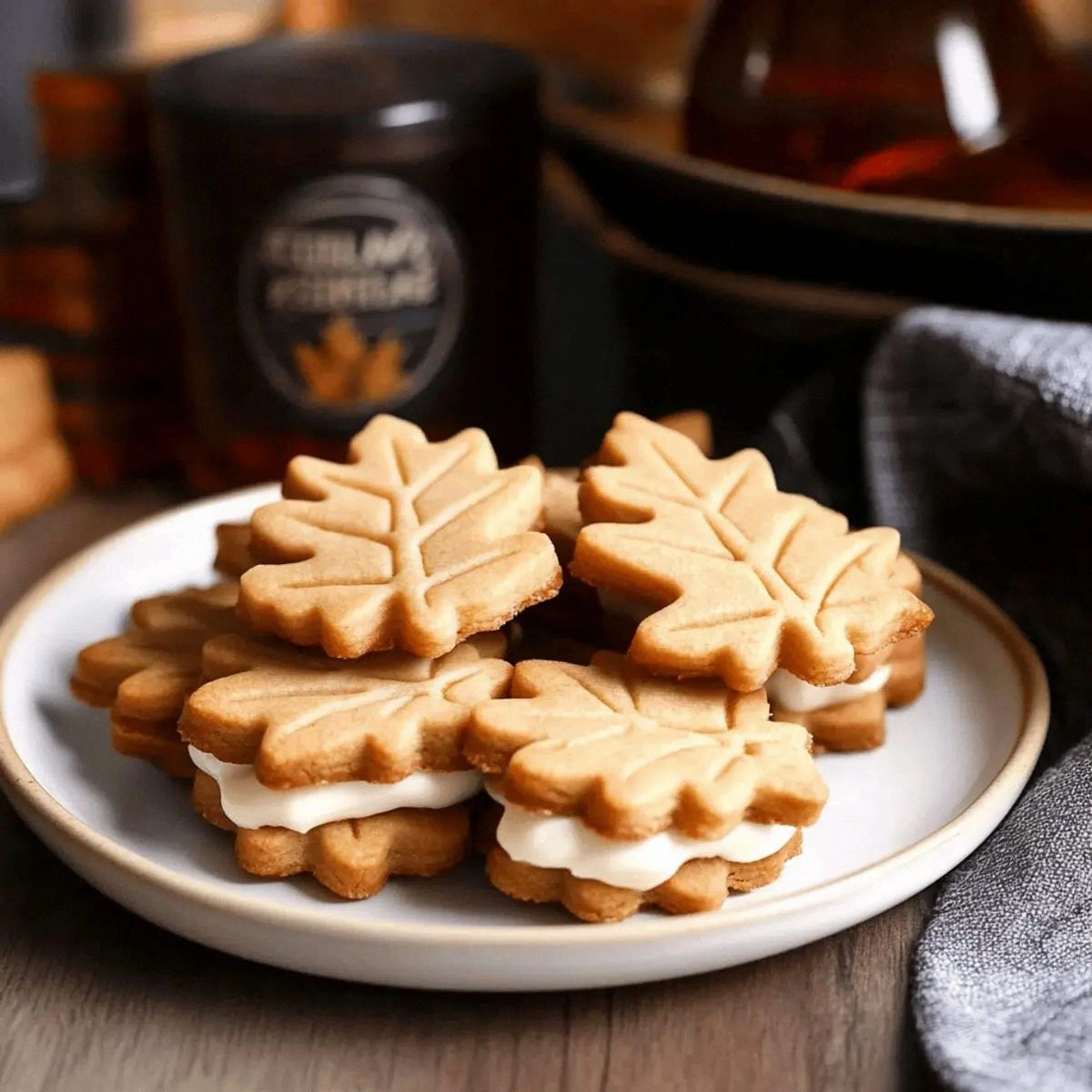 Maple Leaf Sandwich Cookies for Cozy Autumn Indulgence