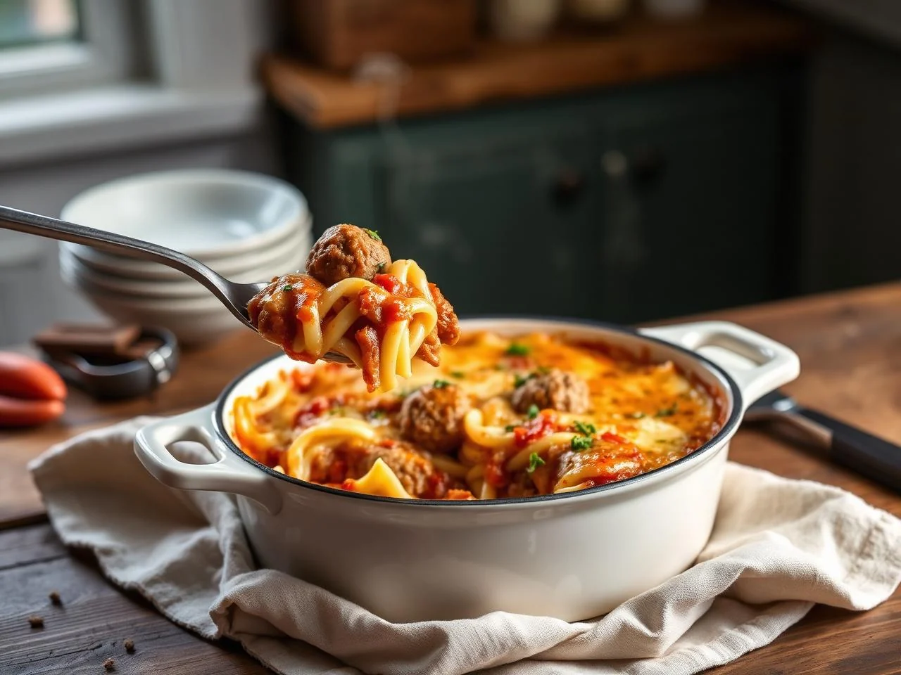 Meatball Pasta Bake