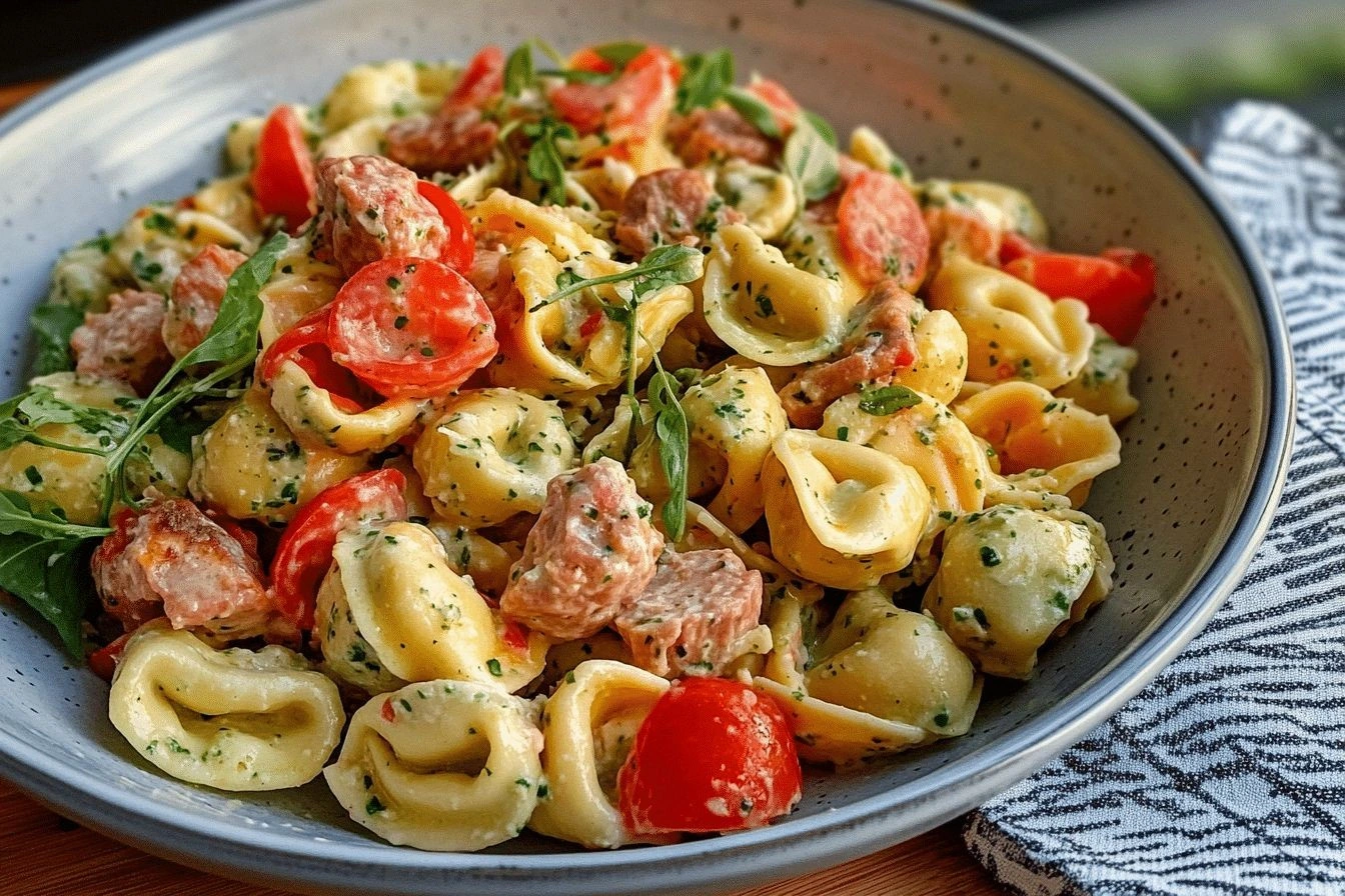 Meaty Tortellini Salad Loaded 
