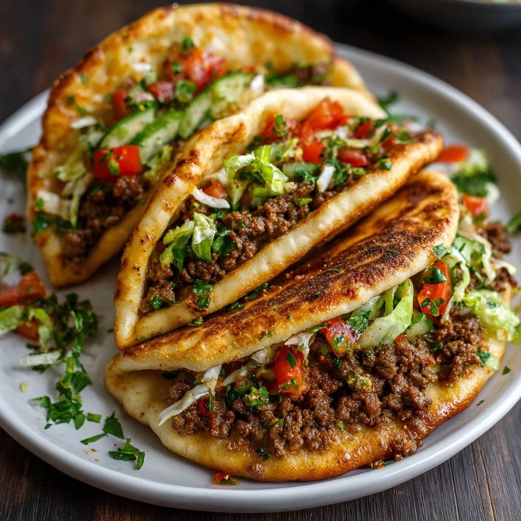 Mediterranean Ground Beef Pita