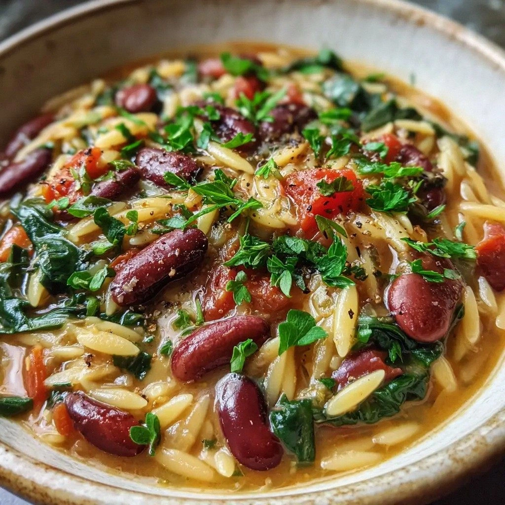 Mediterranean Orzo and Beans: 