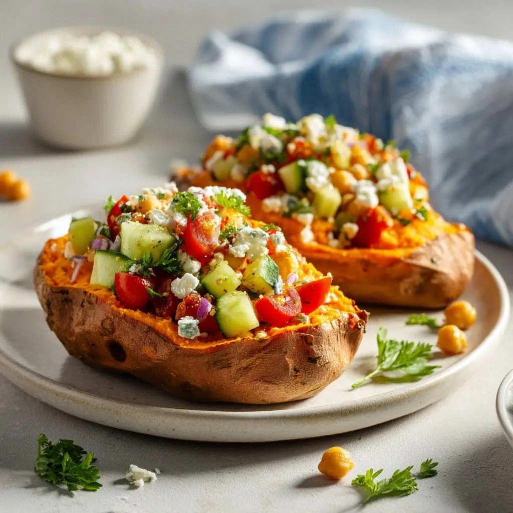 Mediterranean Stuffed Sweet Po