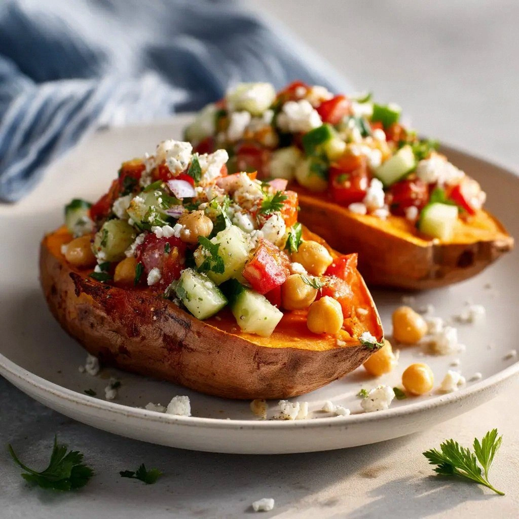 Mediterranean Stuffed Sweet Po