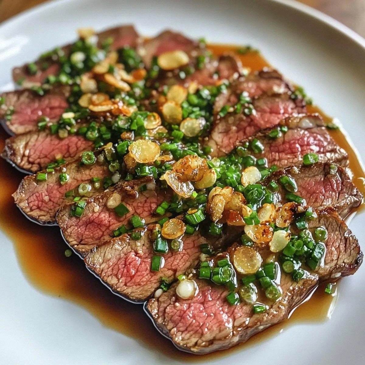 Melt-in-Your-Mouth Beef Tataki with Garlic Chips & Ponzu