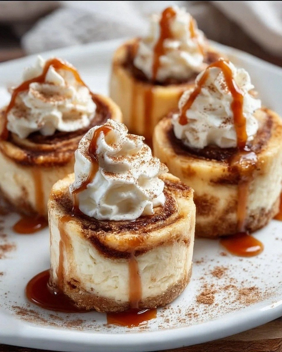 Melt In Your Mouth Mini Cinnamon Roll Cheesecakes