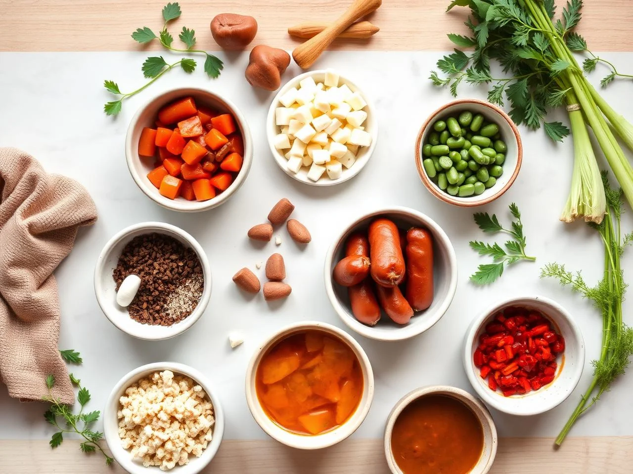 Ingredients for Merguez Sausage Tagine