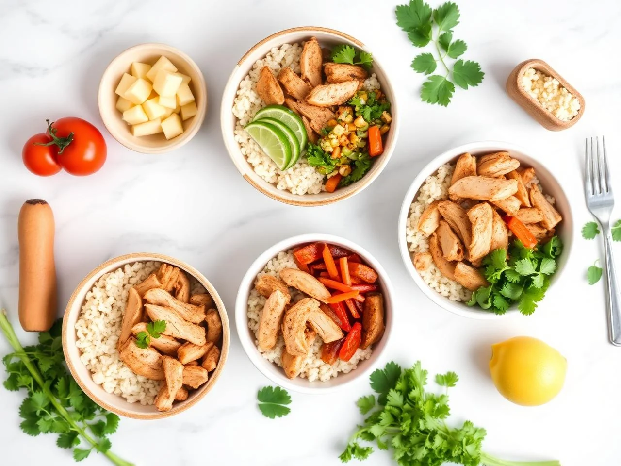 Ingredients for Mexican Chicken And Rice Bowl