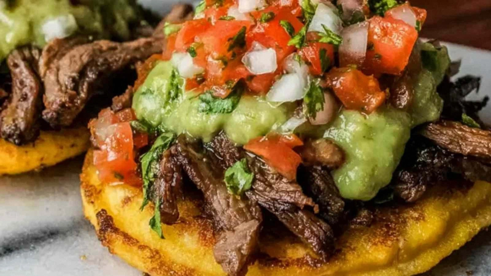 Mexican Tostadas de Carne Asad