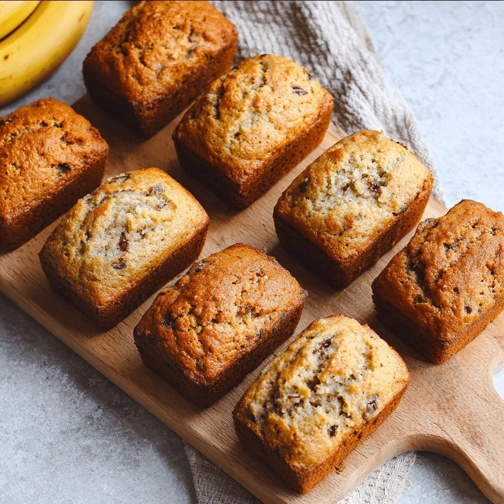 Mini Banana Bread Loaf Cakes