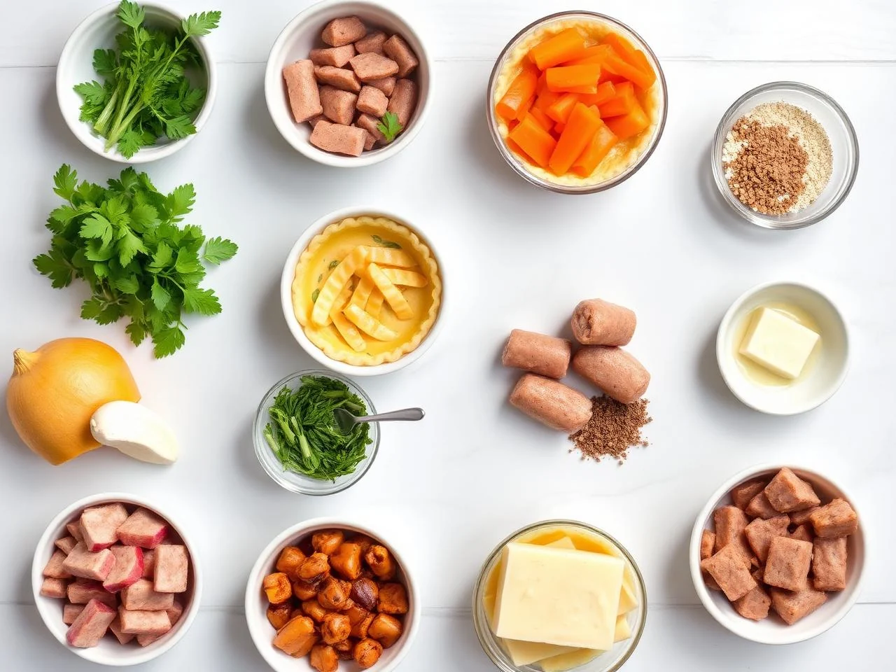 Ingredients for Mini Sausage Quiches