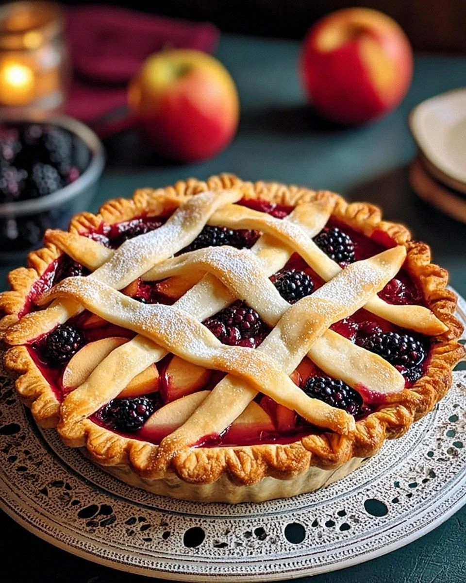 Mini Shortbread Pie with Berry & Apple Filling