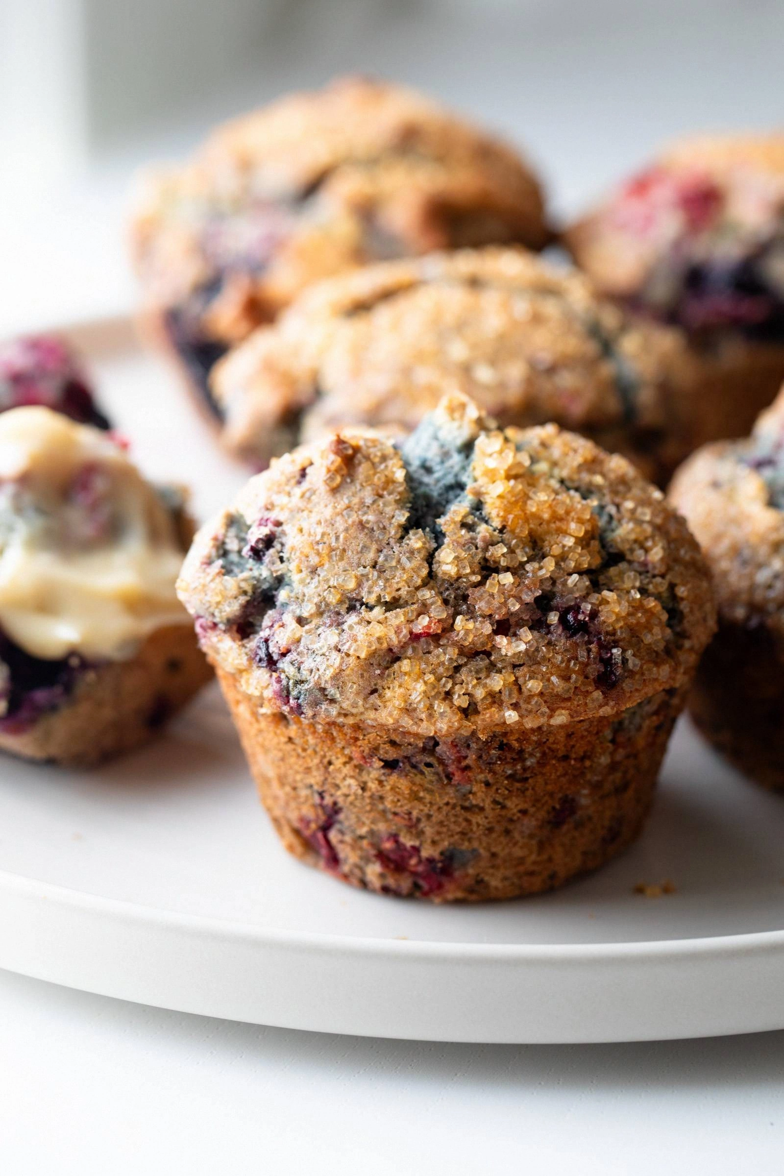 Mixed Berry Muffins with Sugar