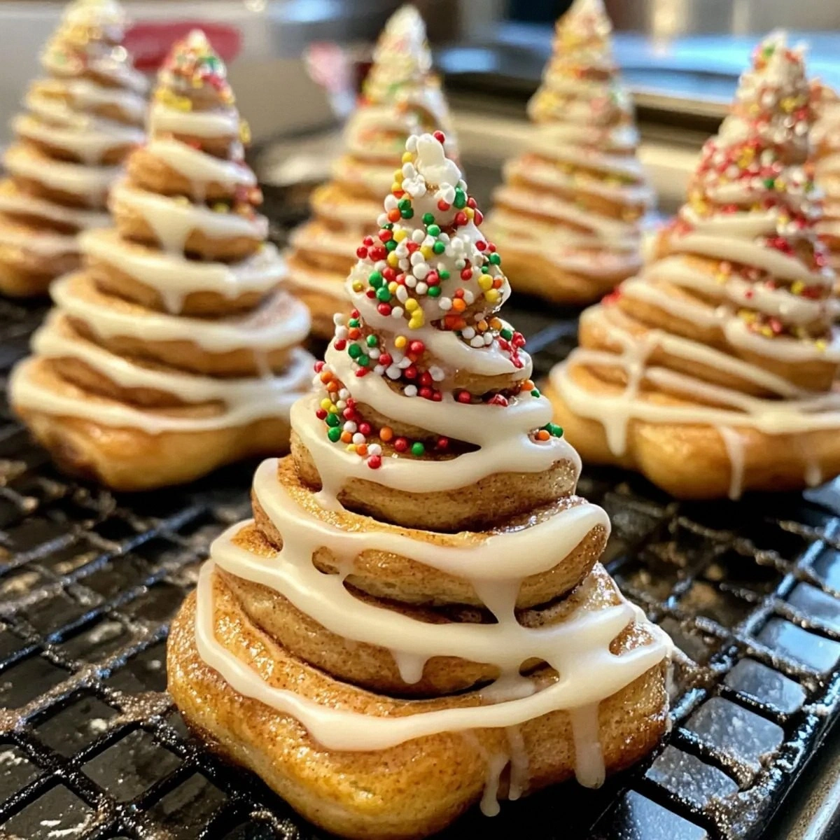Mochi Christmas Tree Cinnamon Rolls for a Festive Surprise