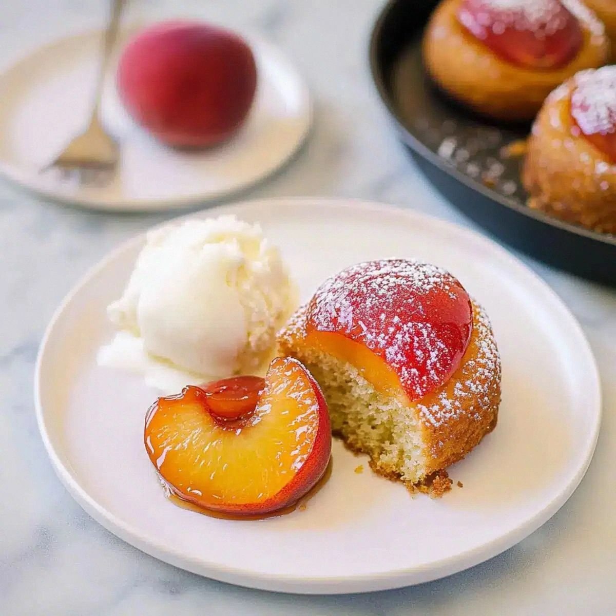 Moist Peach Upside Down Mini Cakes for Summer Bliss