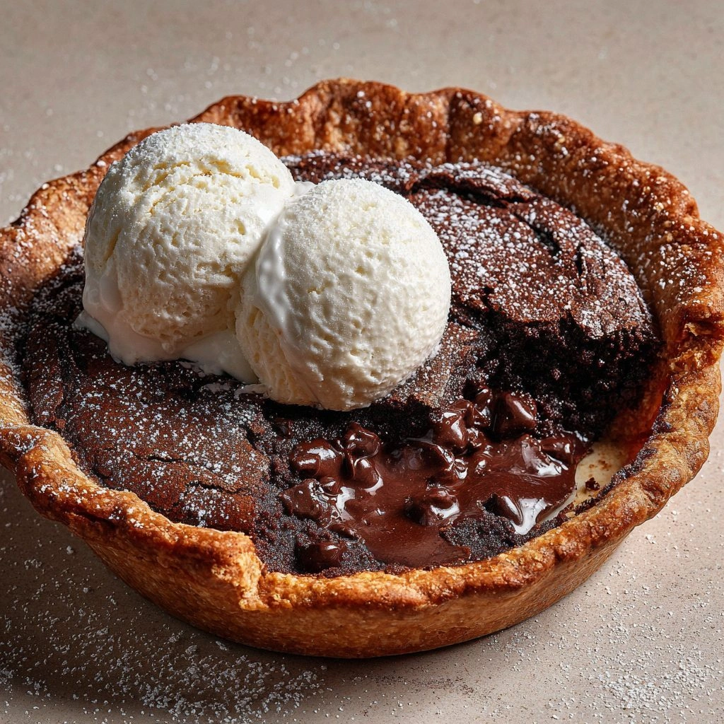 Molten Chocolate Crackle Pie