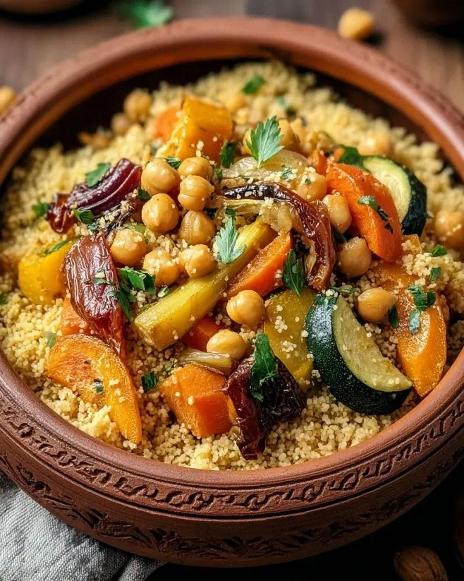 Moroccan Couscous with Roasted Vegetables: A Tasty Delight!