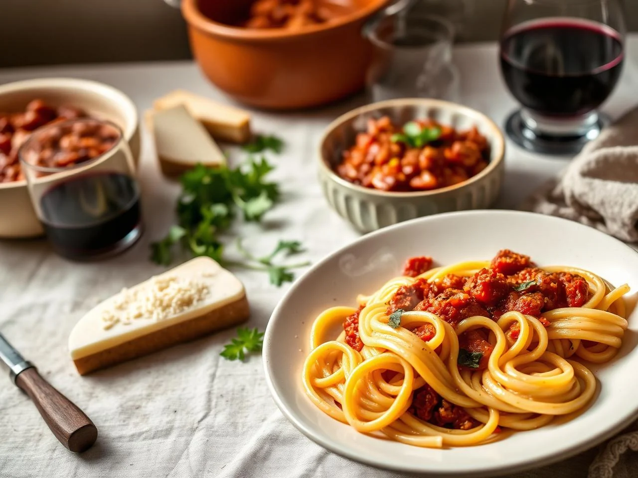 Mostaccioli With Meat Sauce