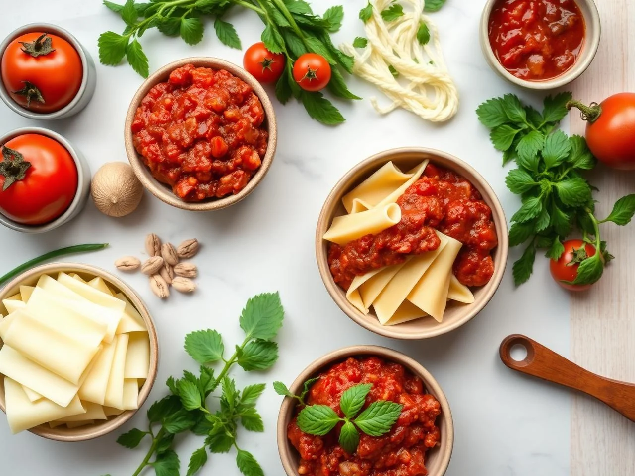 Ingredients for Mostaccioli With Meat Sauce
