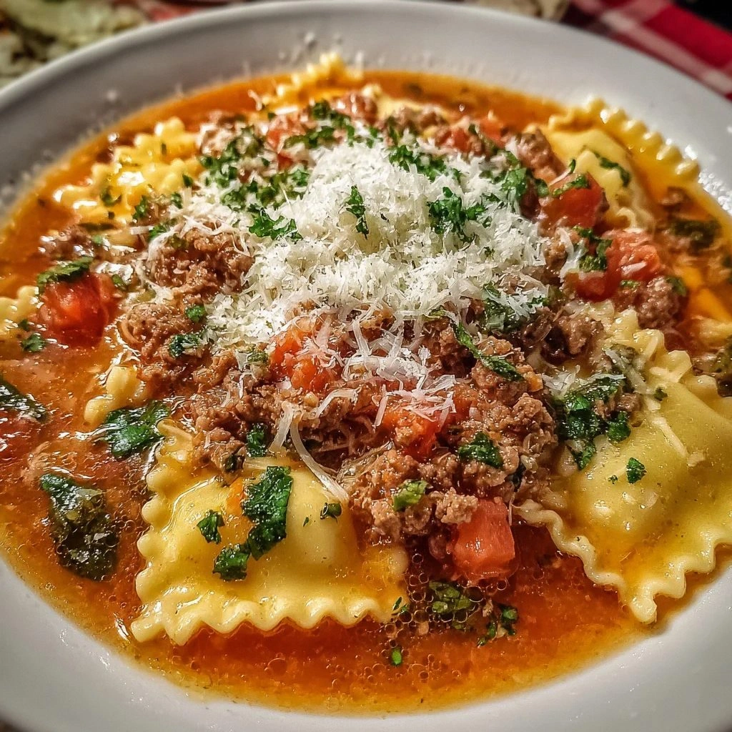 Mouthwatering One Pot Lasagna Soup Cozy Comfort in a Bowl!
