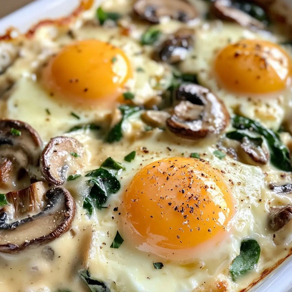 Mushroom and Brie Baked Eggs for a Cozy Brunch Delight