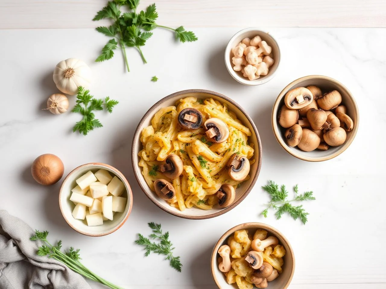 Ingredients for Mushroom And Leek Gratin
