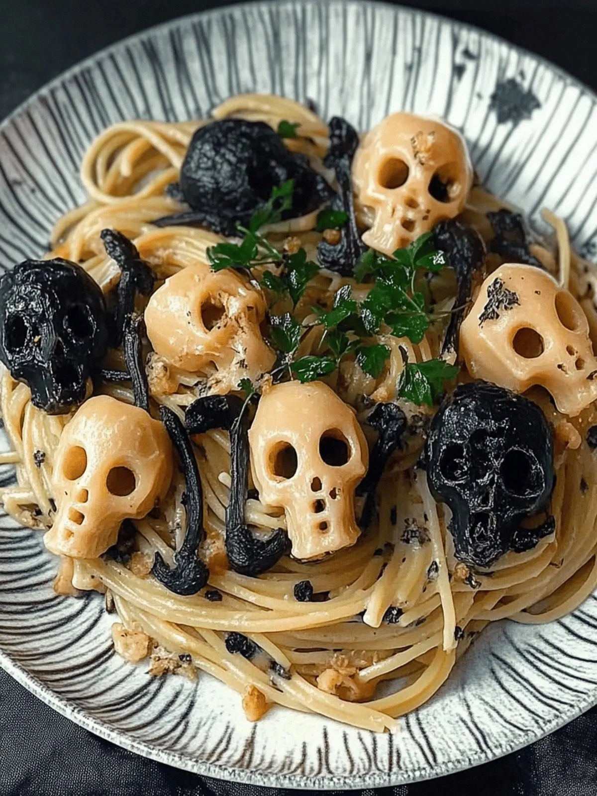 Mushroom Skulls Spooky Pasta f