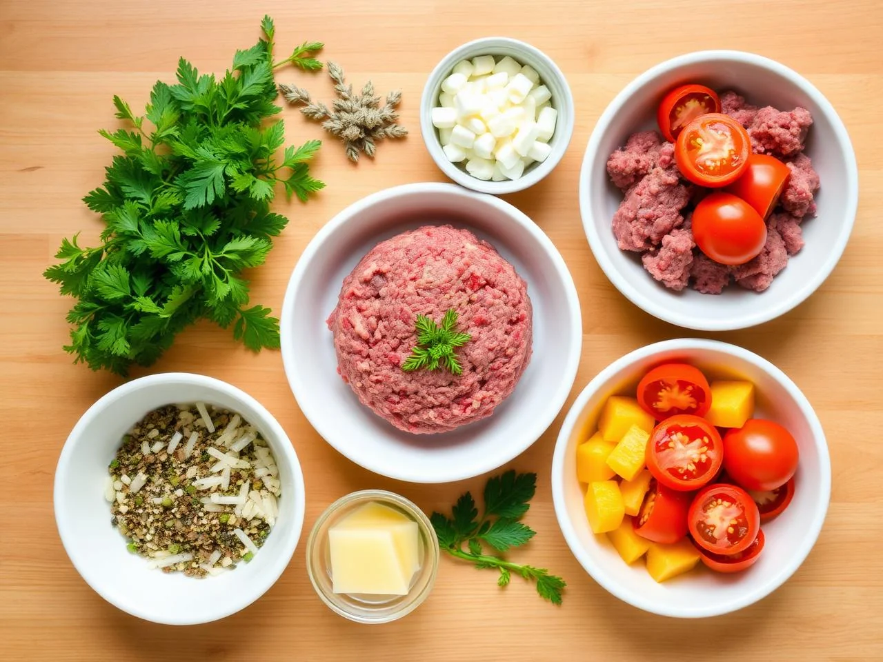 Ingredients for Mushroom Swiss Burgers