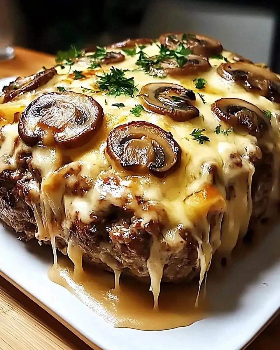 Mushroom Swiss Cheese Meatloaf Recipe is a must-try!