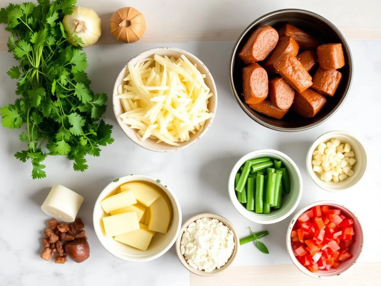 Ingredients for New Orleans Sausage Po Boy