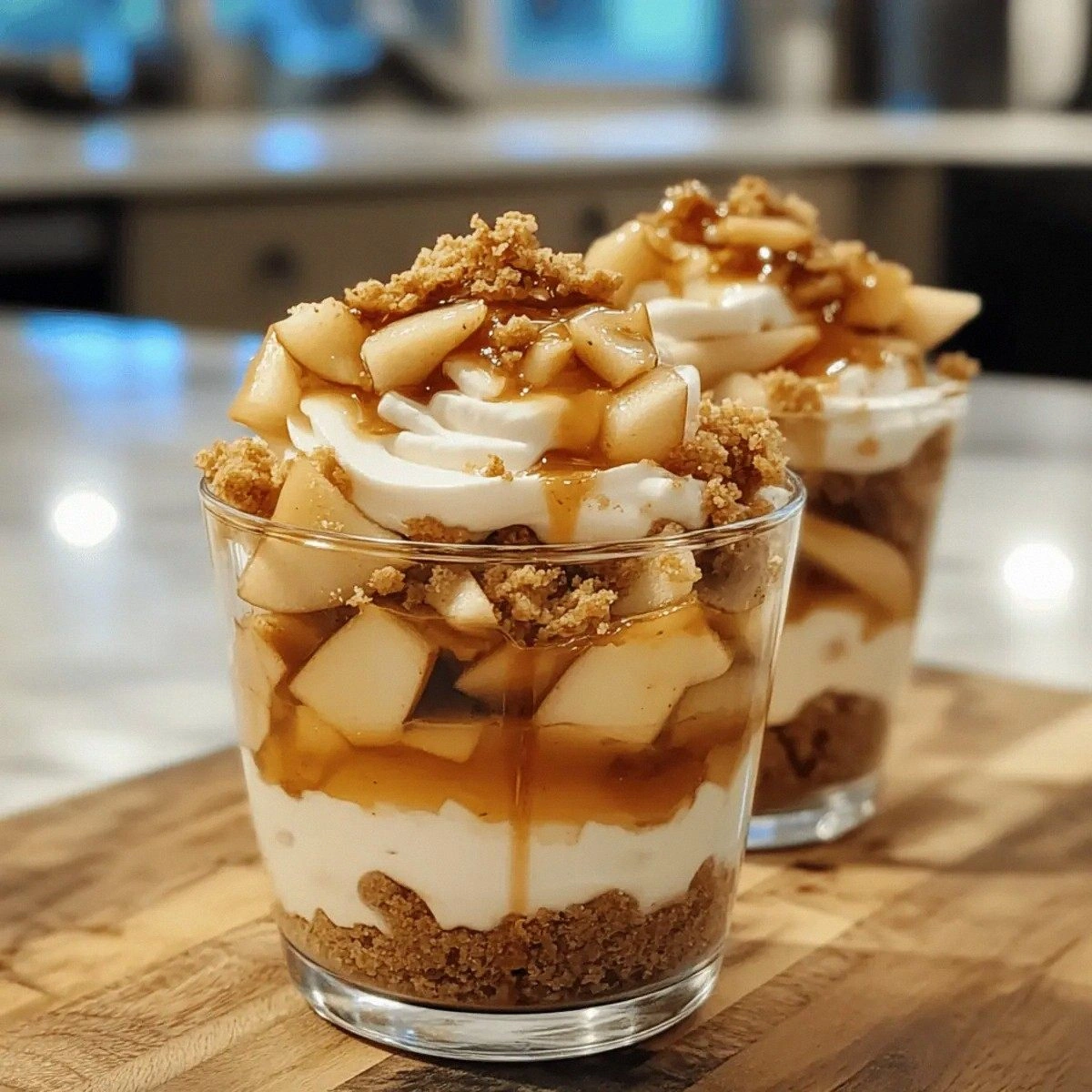 No Bake Caramel Apple Cheesecake Parfaits for Cozy Fall Nights