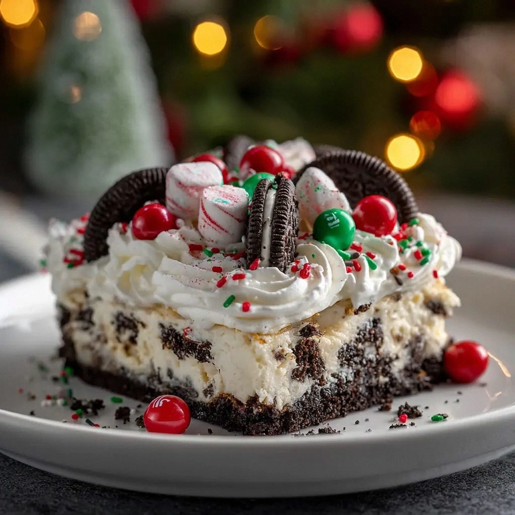 No-Bake Christmas Oreo Lasagna