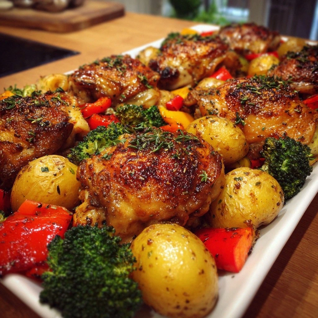 One-Pan Roasted Chicken Thighs
