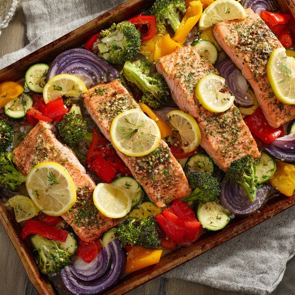 One-Pan Salmon with Roasted Ve