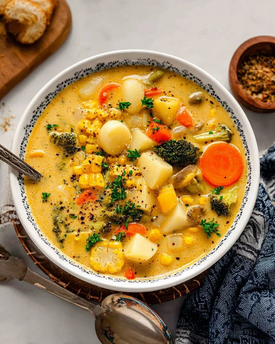 One Pot Creamy Vegetable Soup