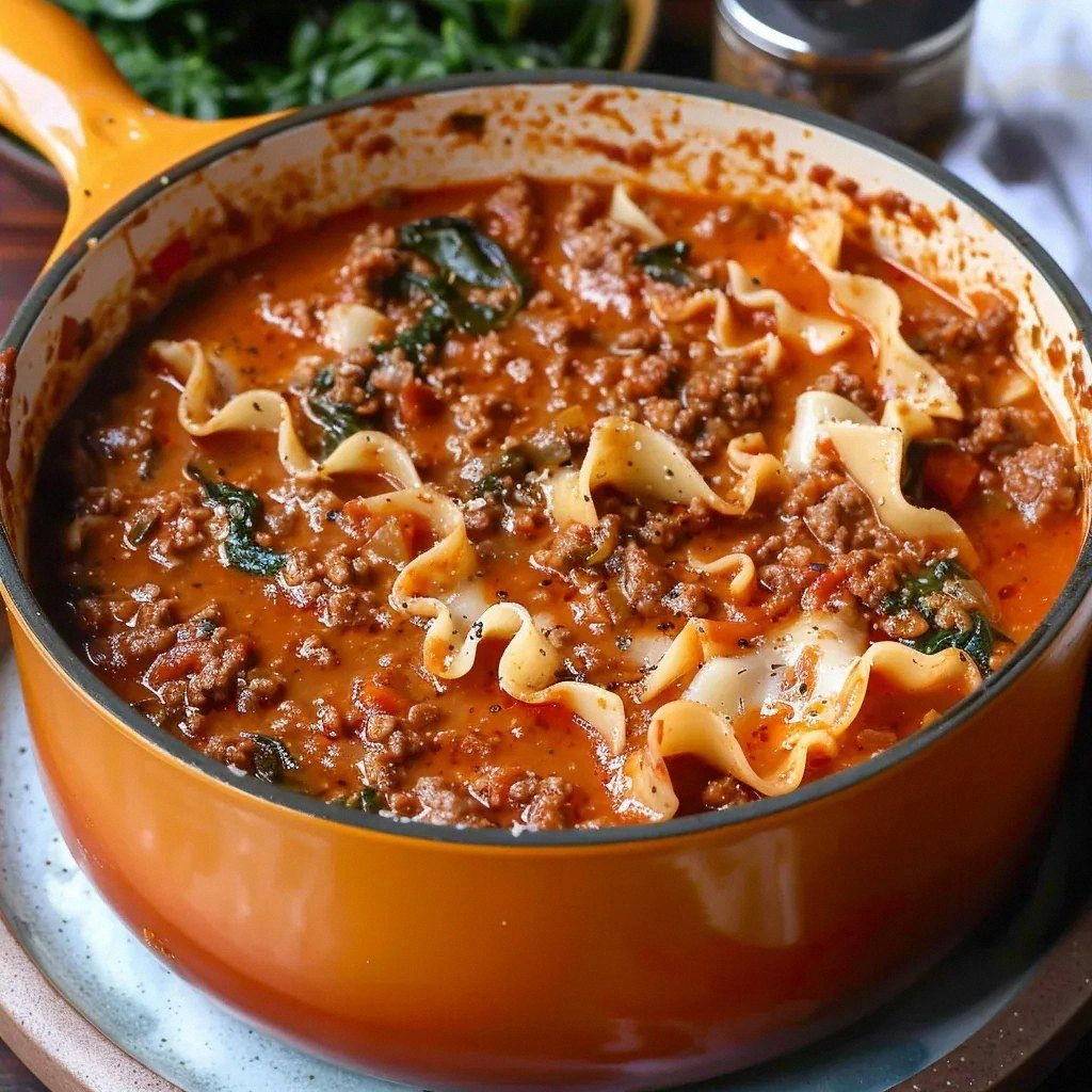 One Pot Lasagna Soup Recipe fo