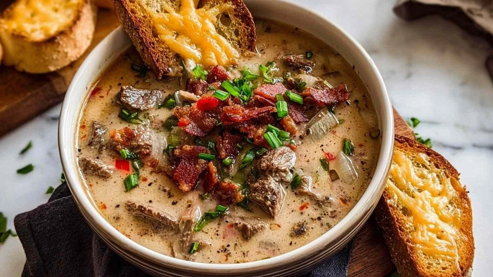 One-Pot Philly Cheesesteak Sou