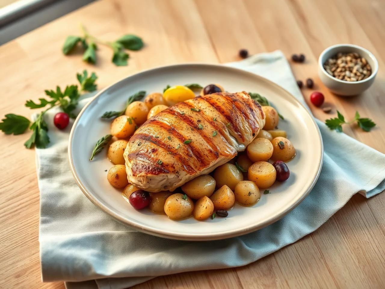 Pan Seared Chicken Breast With Potatoes